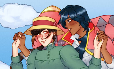 Zhongli and Kaeya (Genshin Impact), Howl's Moving Castle AU Zhongli and Kaeya (Genshin Impact), Howl's Moving Castle AU