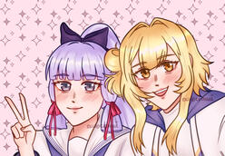 Zhongli + Kaeya in BubbLine outfits Zhongli + Kaeya in BubbLine outfits